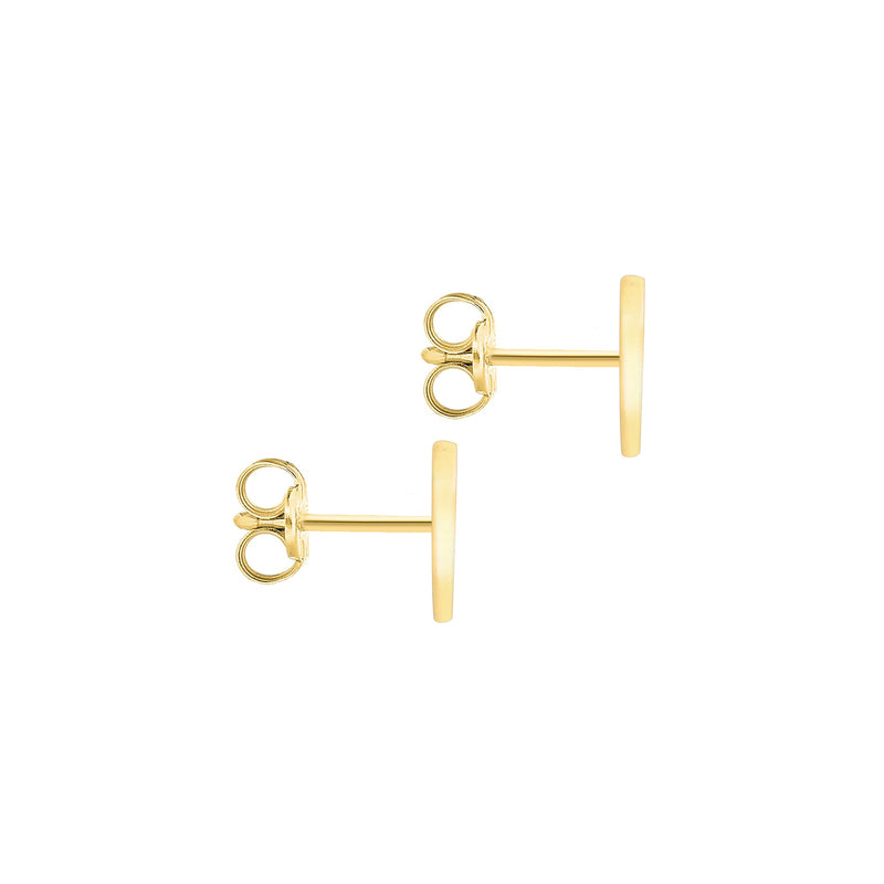 9ct Yellow Gold Cubic Zirconia CZ Serif Initial V Stud Earrings — back