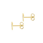 9ct Yellow Gold Cubic Zirconia CZ Serif Initial W Stud Earrings — back