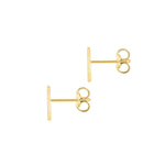 9ct Yellow Gold Cubic Zirconia CZ Serif Initial X Stud Earrings — back