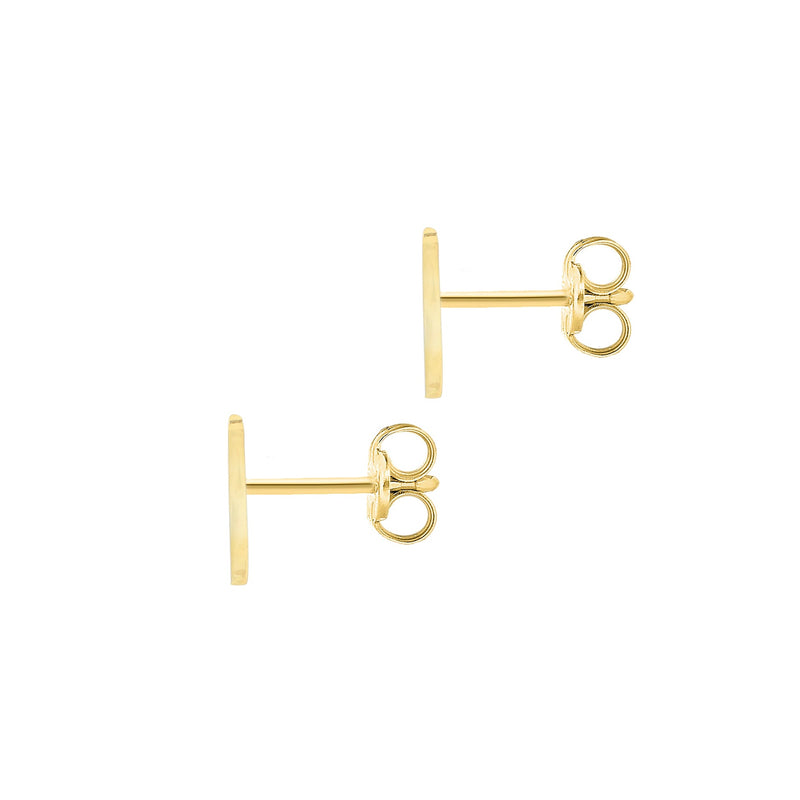 9ct Yellow Gold Cubic Zirconia CZ Serif Initial X Stud Earrings — back