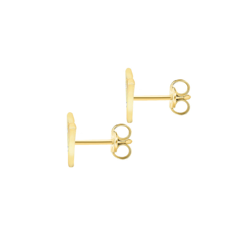 9ct Yellow Gold Cubic Zirconia CZ Serif Initial Y Stud Earrings — back
