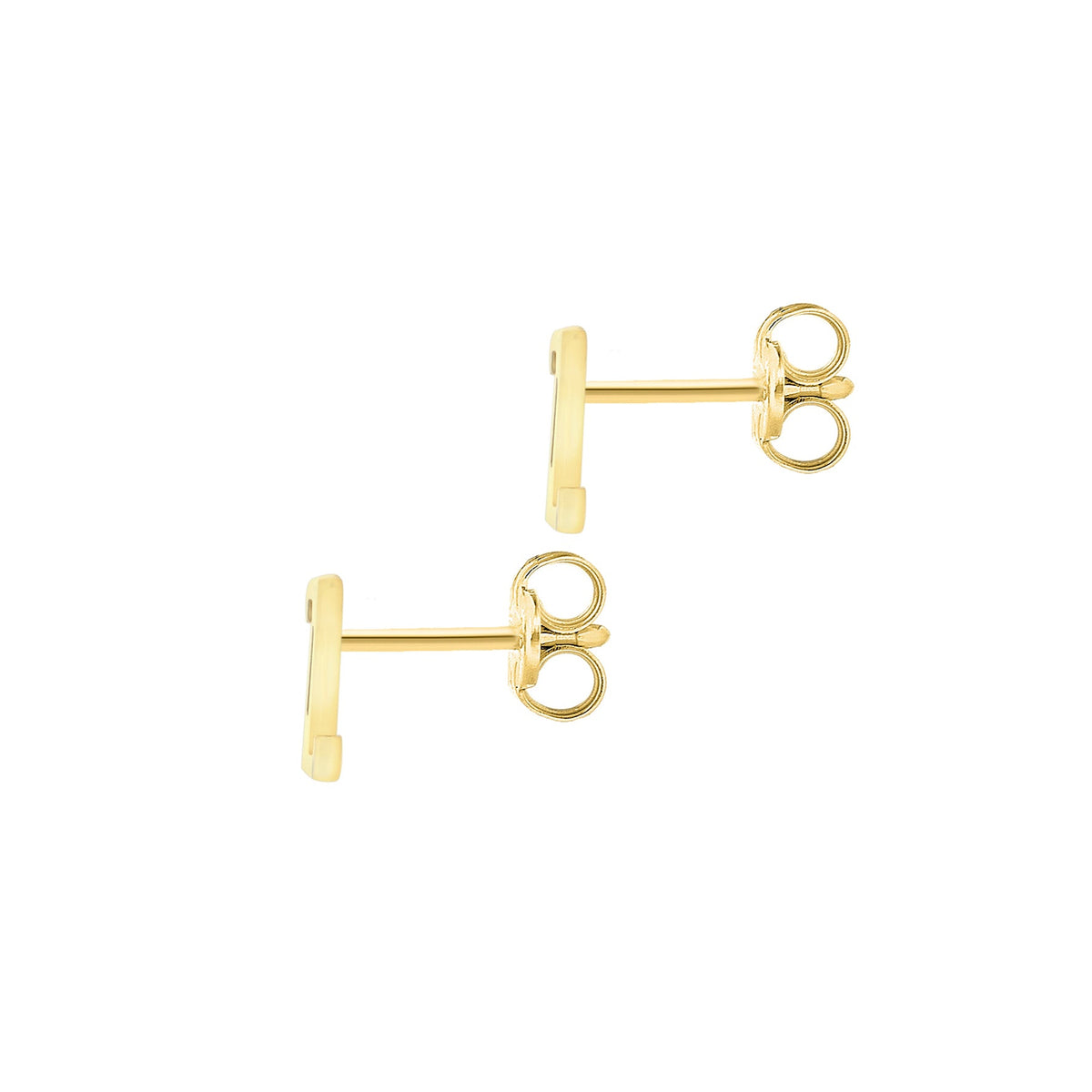 9ct Yellow Gold Cubic Zirconia CZ Serif Initial Z Stud Earrings — back