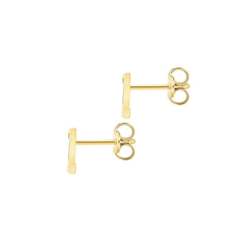9ct Yellow Gold Cubic Zirconia CZ Serif Initial Z Stud Earrings — back