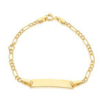 9ct Yellow Gold Child's Adjustable Figaro ID Bracelet