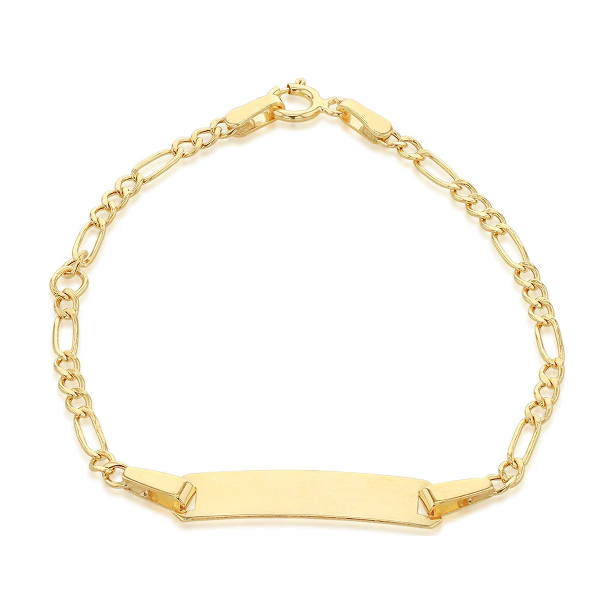 9ct Yellow Gold Child's Adjustable Figaro ID Bracelet