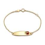 9ct Yellow Gold Child's Adjustable ID Bracelet with Ladybird