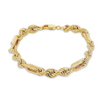 9ct Yellow Gold Chunky Figarope Bracelet — 7mm