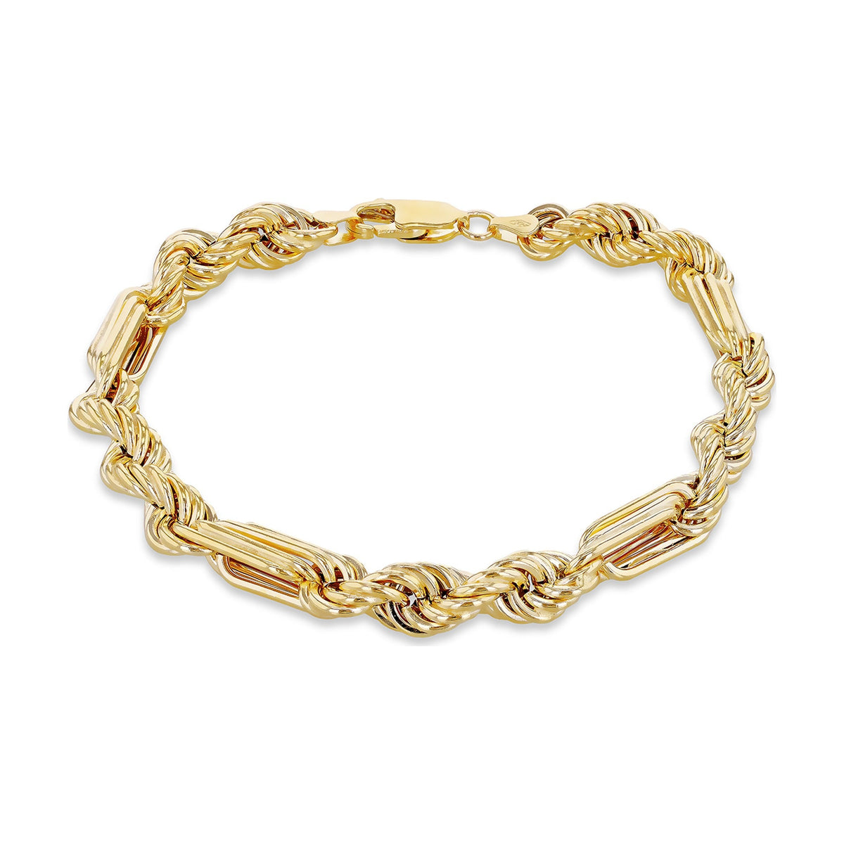 9ct Yellow Gold Chunky Figarope Bracelet — 7mm