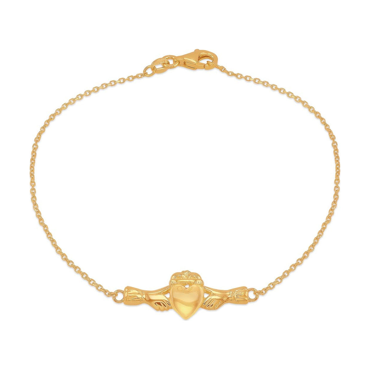 9ct Yellow Gold Claddagh Bracelet