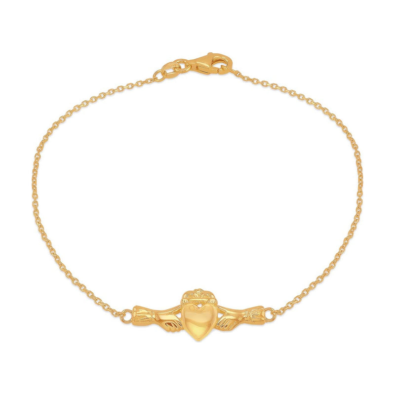 9ct Yellow Gold Claddagh Bracelet
