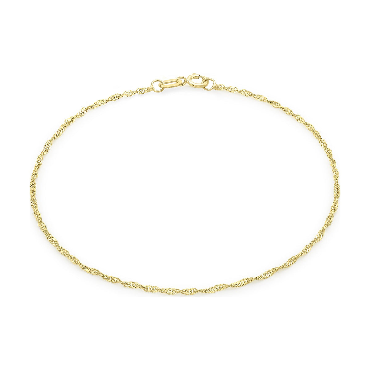 9ct Yellow Gold Delicate Twist Curb Bracelet