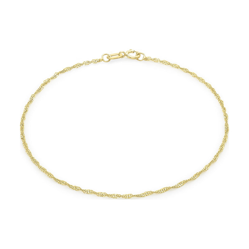 9ct Yellow Gold Delicate Twist Curb Bracelet