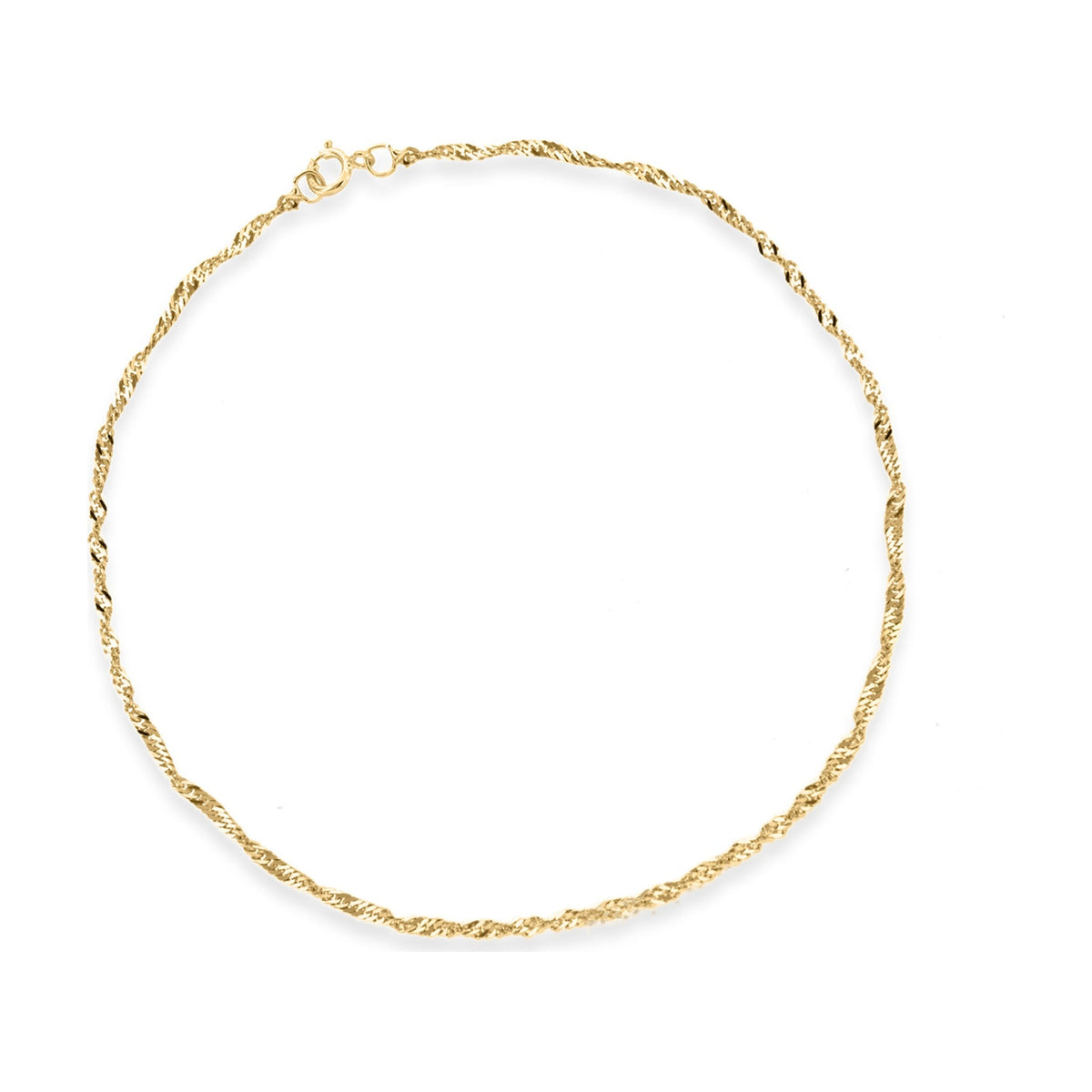 9ct Yellow Gold Delicate Twist Curb Bracelet
