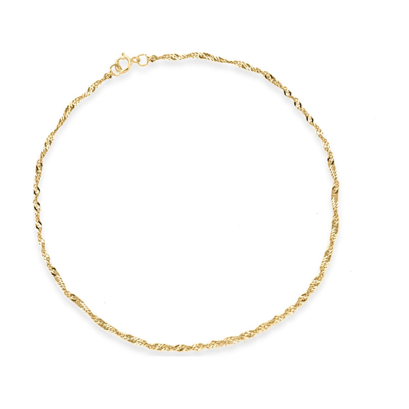 9ct Yellow Gold Delicate Twist Curb Bracelet