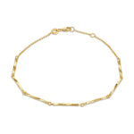 9ct Yellow Gold Diamond Cut Bar Trace Bracelet