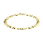 9ct Yellow Gold Diamond Cut Curb Bracelet — 5mm