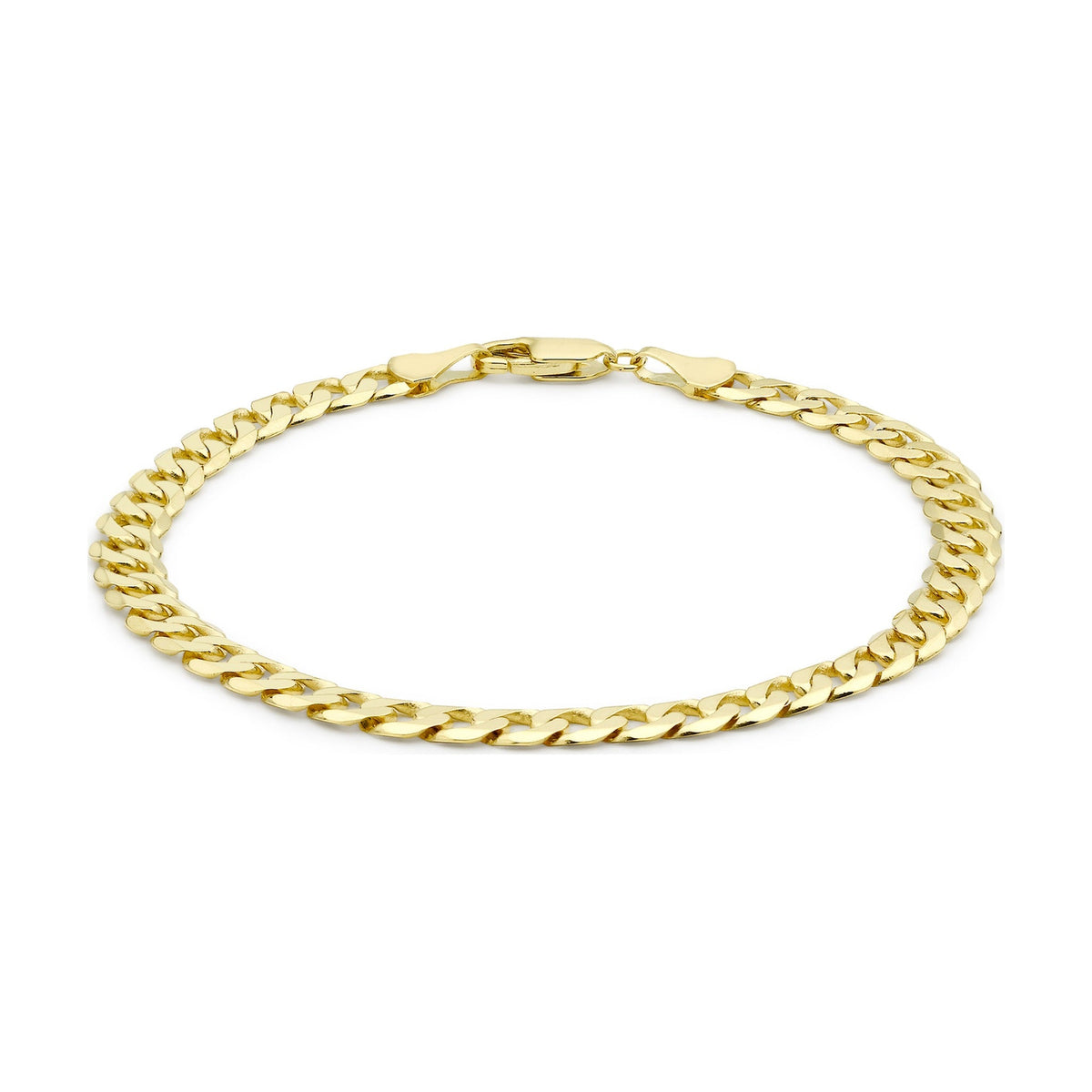 9ct Yellow Gold Diamond Cut Curb Bracelet — 5mm