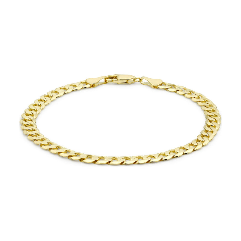 9ct Yellow Gold Diamond Cut Curb Bracelet — 5mm