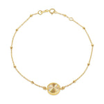 9ct Yellow Gold Diamond Cut Disc and Bead Bracelet