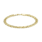 9ct Yellow Gold Diamond Cut Double Curb Bracelet — 5mm