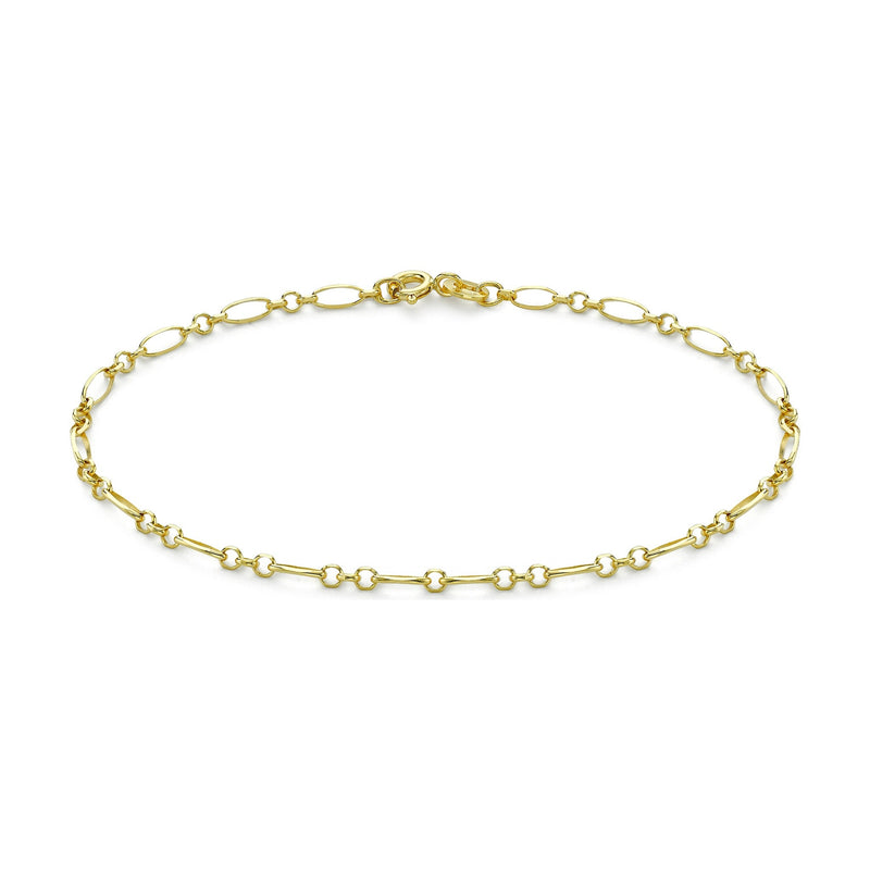 9ct Yellow Gold Diamond Cut Figaro Belcher Bracelet — 2.5mm
