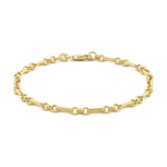9ct Yellow Gold Diamond Cut Figaro Belcher Bracelet — 3.4mm