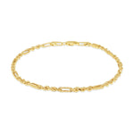 9ct Yellow Gold Diamond Cut Figarope Bracelet — 1.4mm