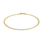 9ct Yellow Gold Diamond Cut Flat Curb Bracelet — 2mm