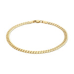 9ct Yellow Gold Diamond Cut Flat Curb Bracelet — 4.1mm