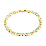 9ct Yellow Gold Diamond Cut Flat Curb Bracelet — 5.7mm