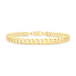 9ct Yellow Gold Diamond Cut Flat Curb Bracelet — 6mm