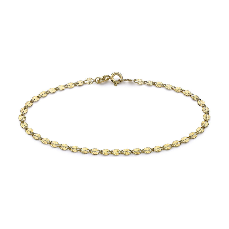 9ct Yellow Gold Diamond Cut Forzatina Bracelet — 3mm