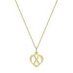 9ct Yellow Gold Diamond Cut Heart Initial X Pendant