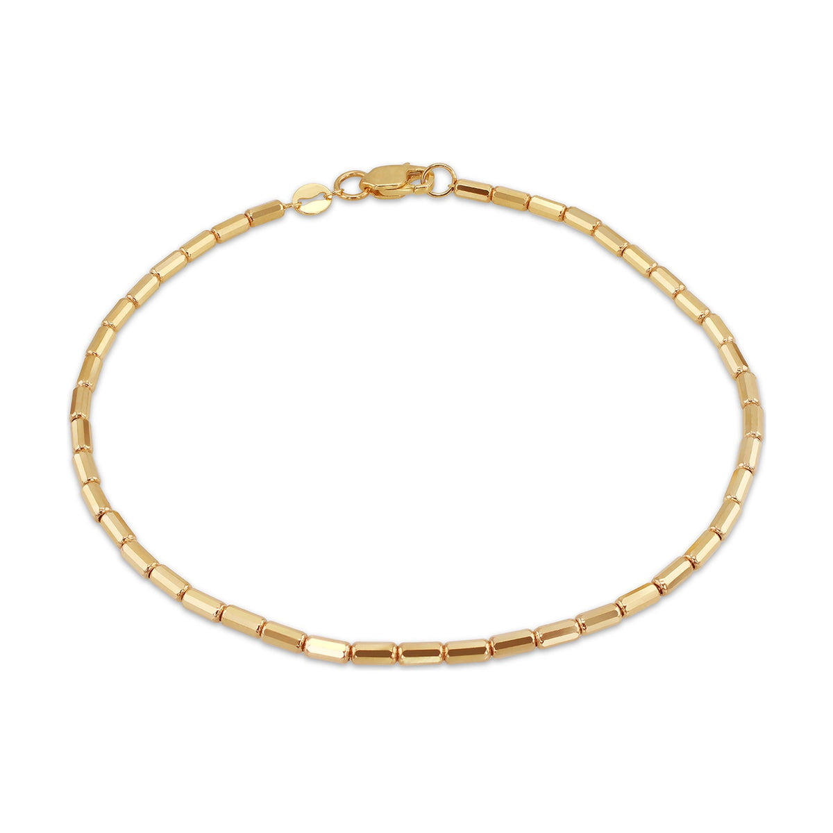 9ct Yellow Gold Diamond Cut Mini Bar Bracelet