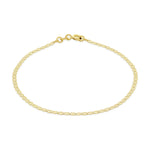 9ct Yellow Gold Diamond Cut Mini Mariner Link Bracelet — 2mm