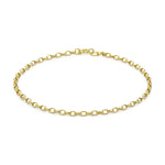 9ct Yellow Gold Diamond Cut Oval Belcher Bracelet — 2mm