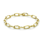 9ct Yellow Gold Diamond Cut Oval Belcher Bracelet with Hidden Clasp — 6.5mm