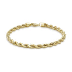 9ct Yellow Gold Diamond Cut Rope Bracelet — 4mm