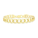 9ct Yellow Gold Diamond Cut Six Sided Curb Bracelet — 7.7mm