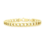 9ct Yellow Gold Diamond Cut Six Sided Curb Bracelet — 9.6mm