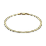 9ct Yellow Gold Diamond Cut Wave Herringbone Bracelet — 3.5mm