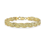 9ct Yellow Gold Diamond Cut Wave Three Plait Herringbone Bracelet — 7mm