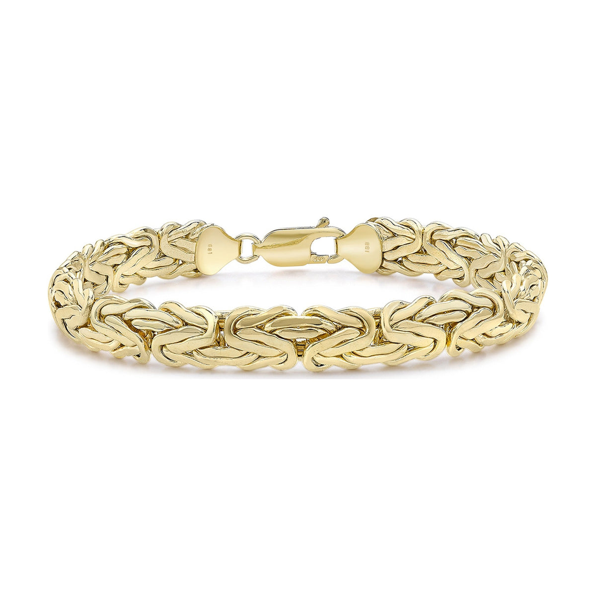 9ct Yellow Gold Domed Byzantine Bracelet — 8mm