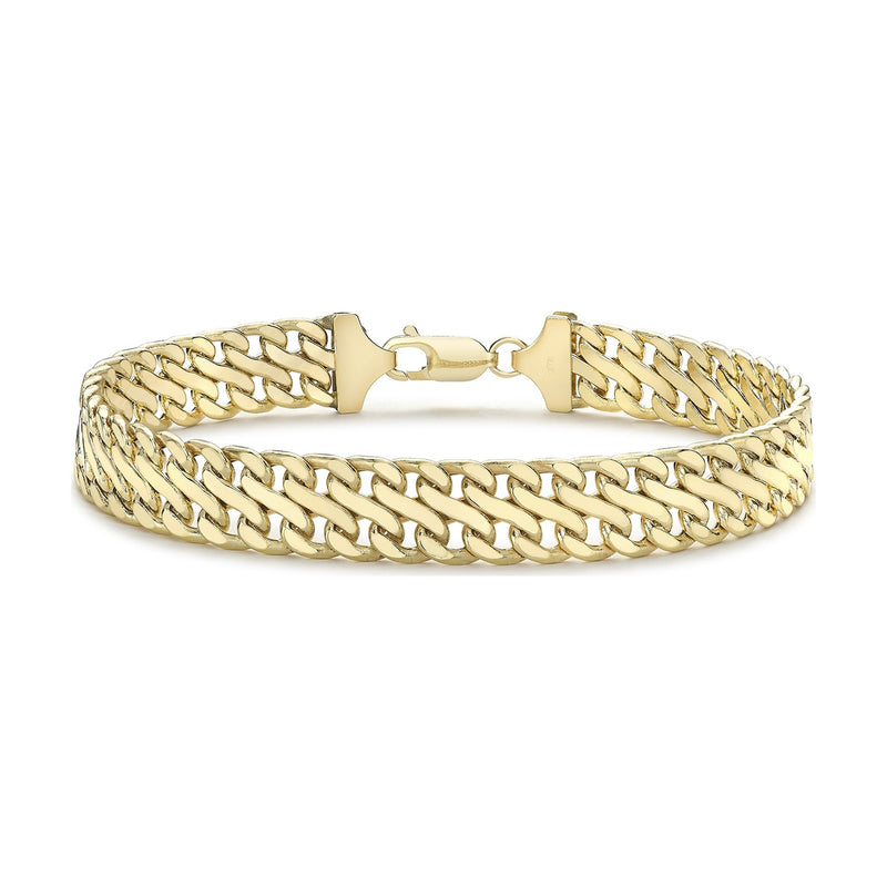 9ct Yellow Gold Double Curb Bracelet — 9mm