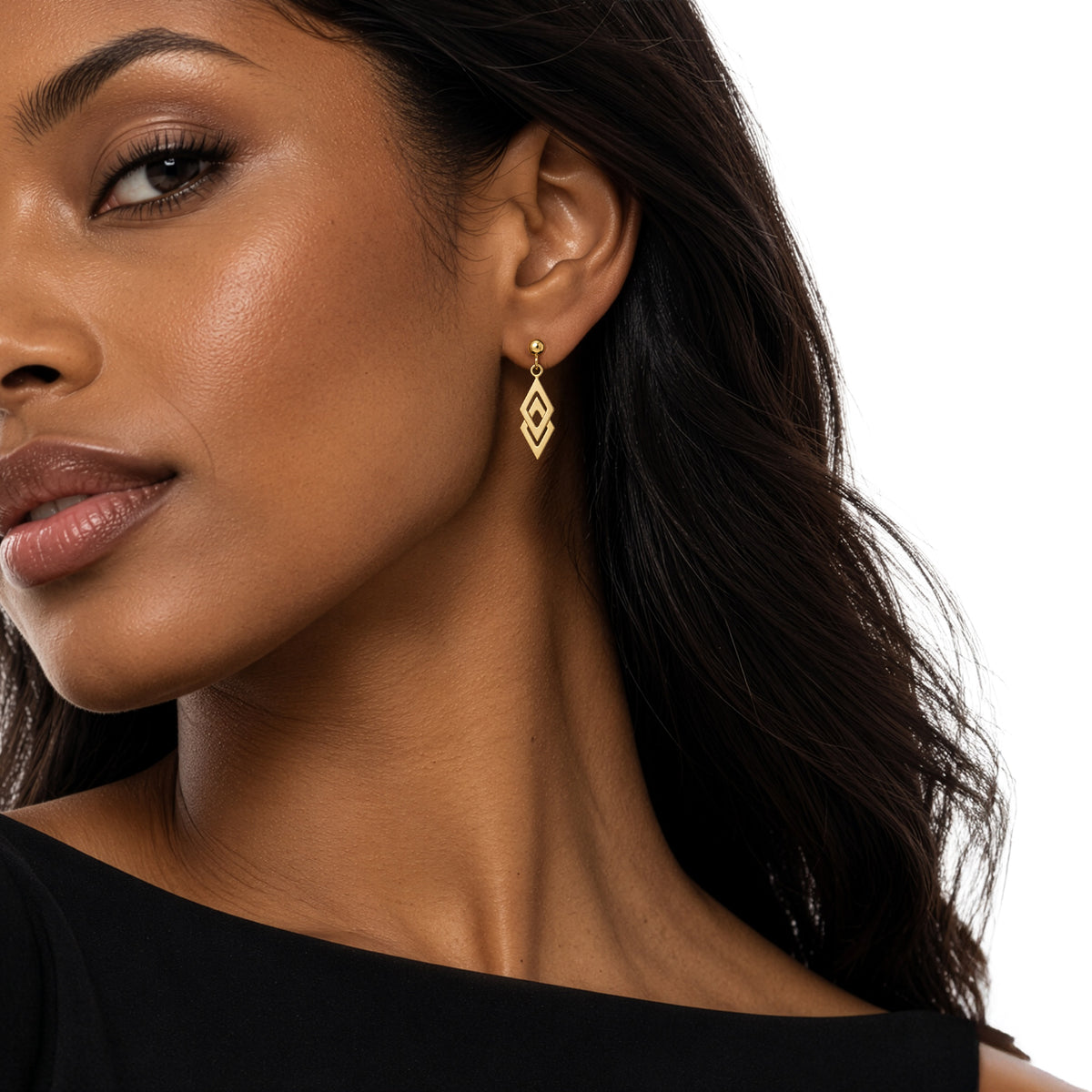 9ct Gold Double Kite Drop Earrings