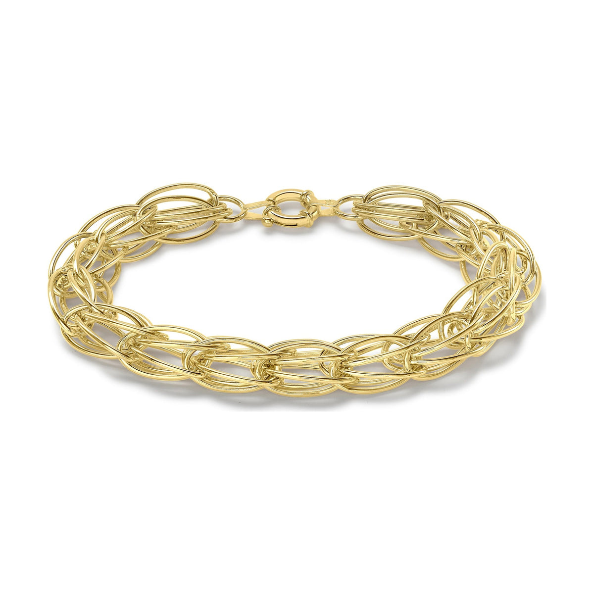 9ct Yellow Gold Double Oval Link Bracelet — 8.2mm