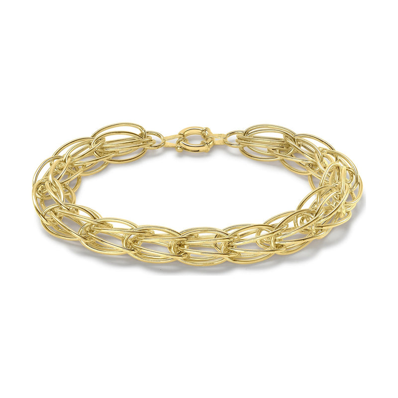 9ct Yellow Gold Double Oval Link Bracelet — 8.2mm