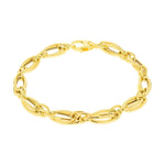 9ct Yellow Gold Double Oval Twisted Link Bracelet