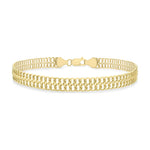 9ct Yellow Gold Double Row Curb Bracelet — 6.5mm