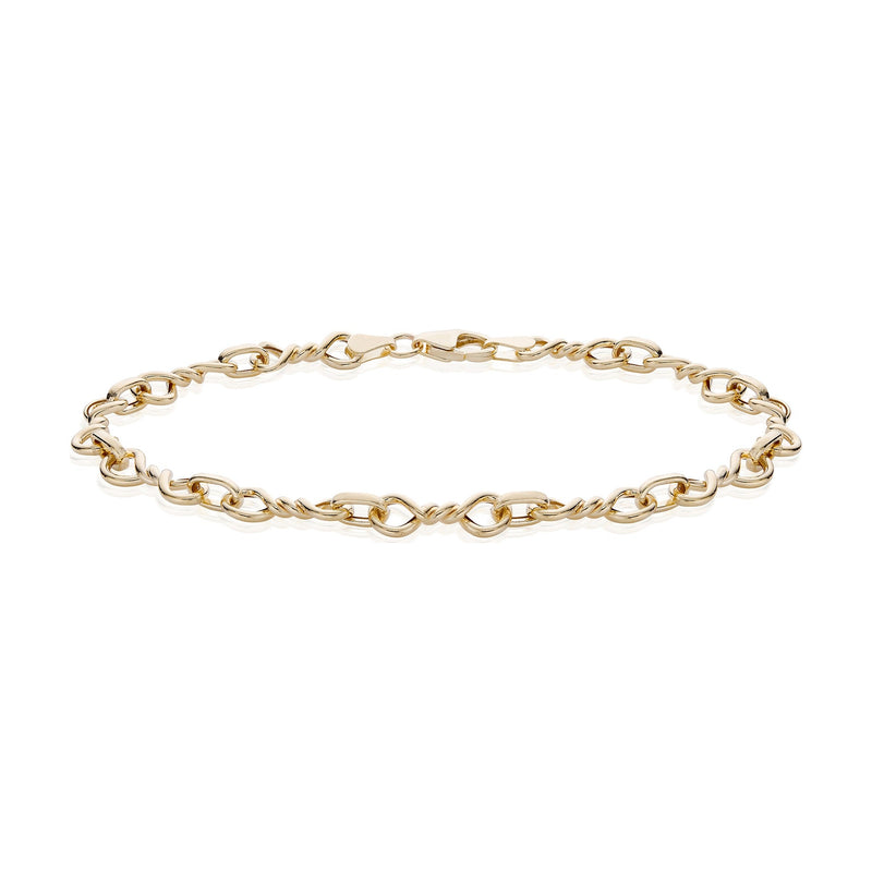 9ct Yellow Gold Double Twist Fancy Link Bracelet